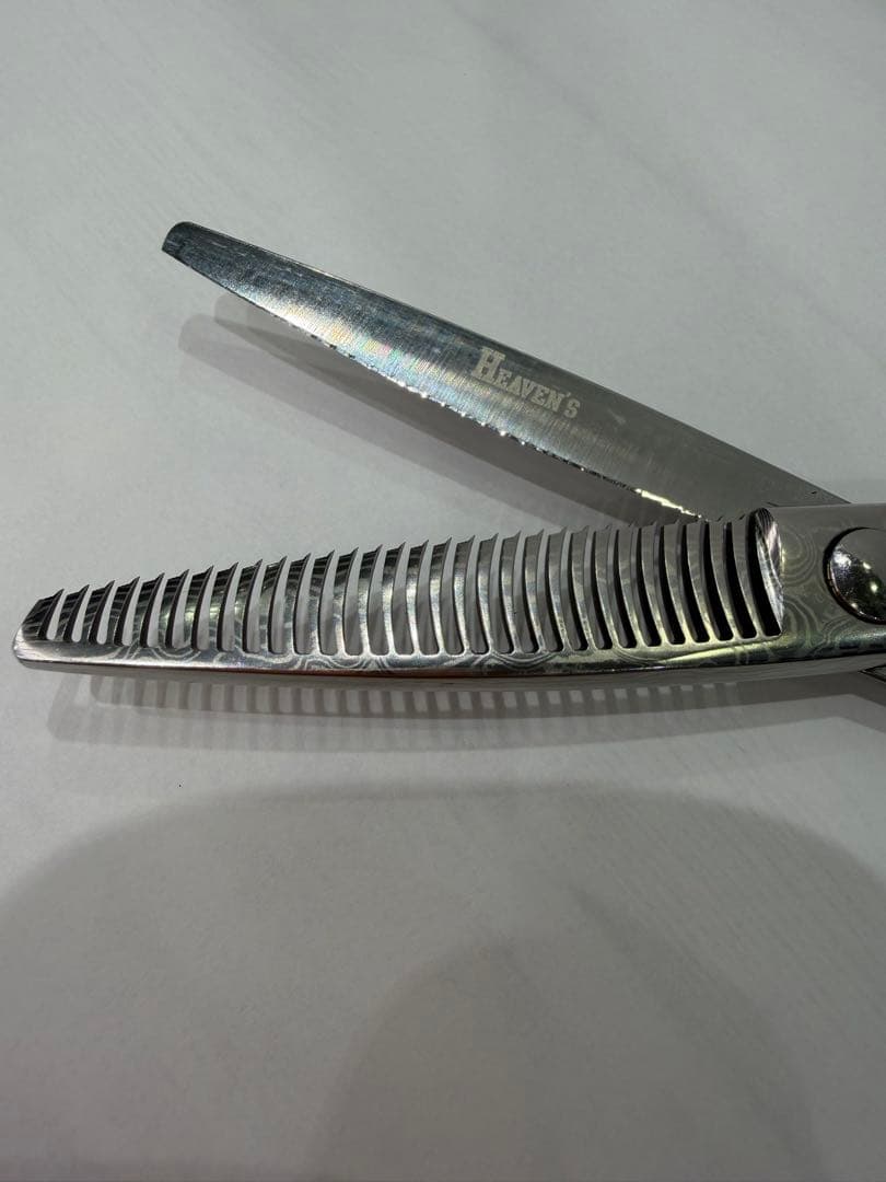 ヘブンスシザー セニング 30%メガネタイプ ダマスカス鋼
