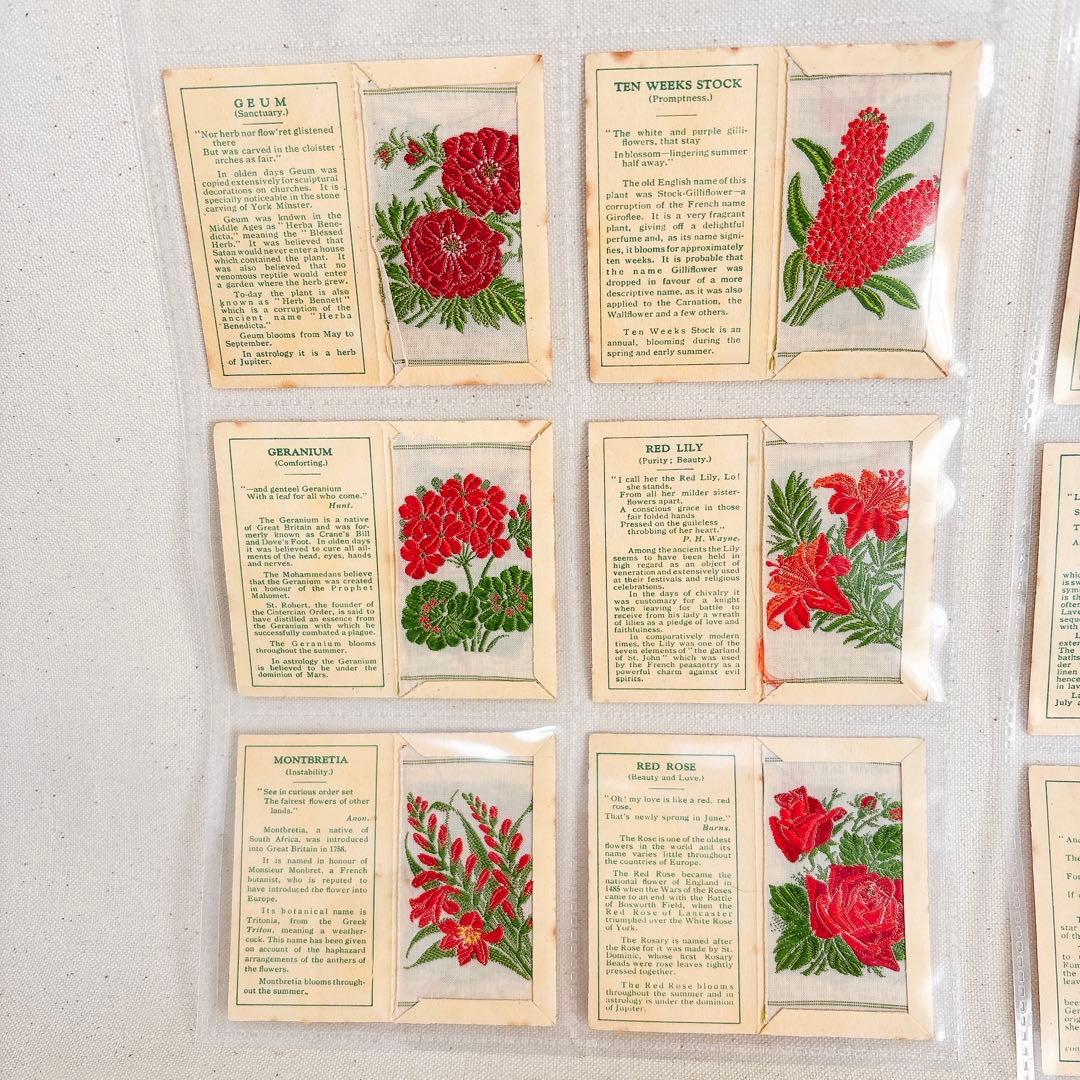 【Bセット】花の刺繍　シガレットカード　Sサイズ 48枚セット