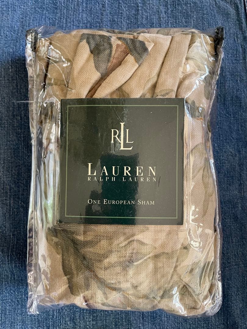 新品未使用✳︎ラルフローレンホーム✳︎フリル付✳︎南国柄✳︎65cm角✳︎クッションカバー