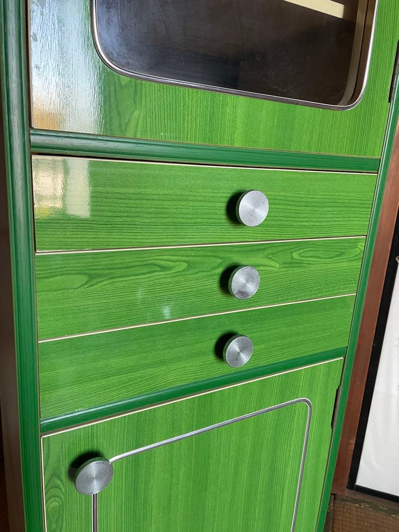 昭和 レトロ ポップ 収納タンス 飾り棚 収納棚 ポップカラー アーチ窓