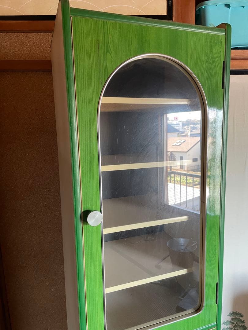 昭和 レトロ ポップ 収納タンス 飾り棚 収納棚 ポップカラー アーチ窓