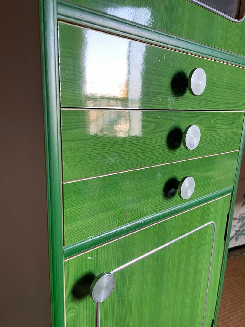 昭和 レトロ ポップ 収納タンス 飾り棚 収納棚 ポップカラー アーチ窓