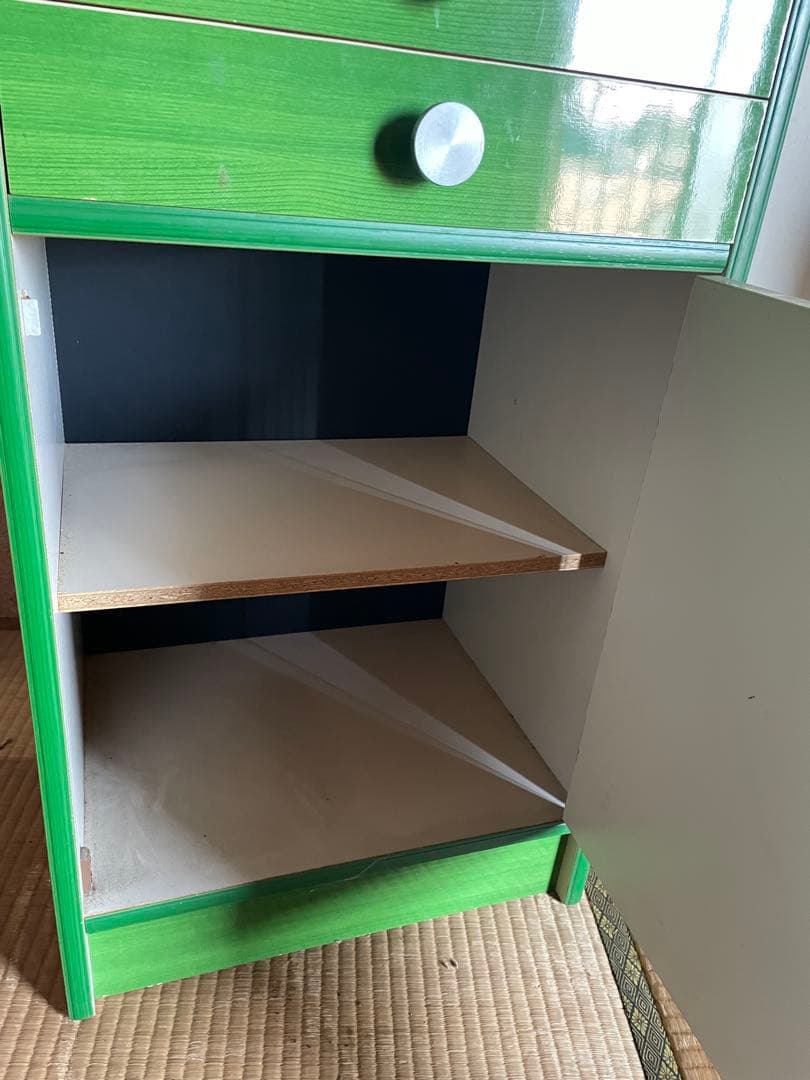 昭和 レトロ ポップ 収納タンス 飾り棚 収納棚 ポップカラー アーチ窓