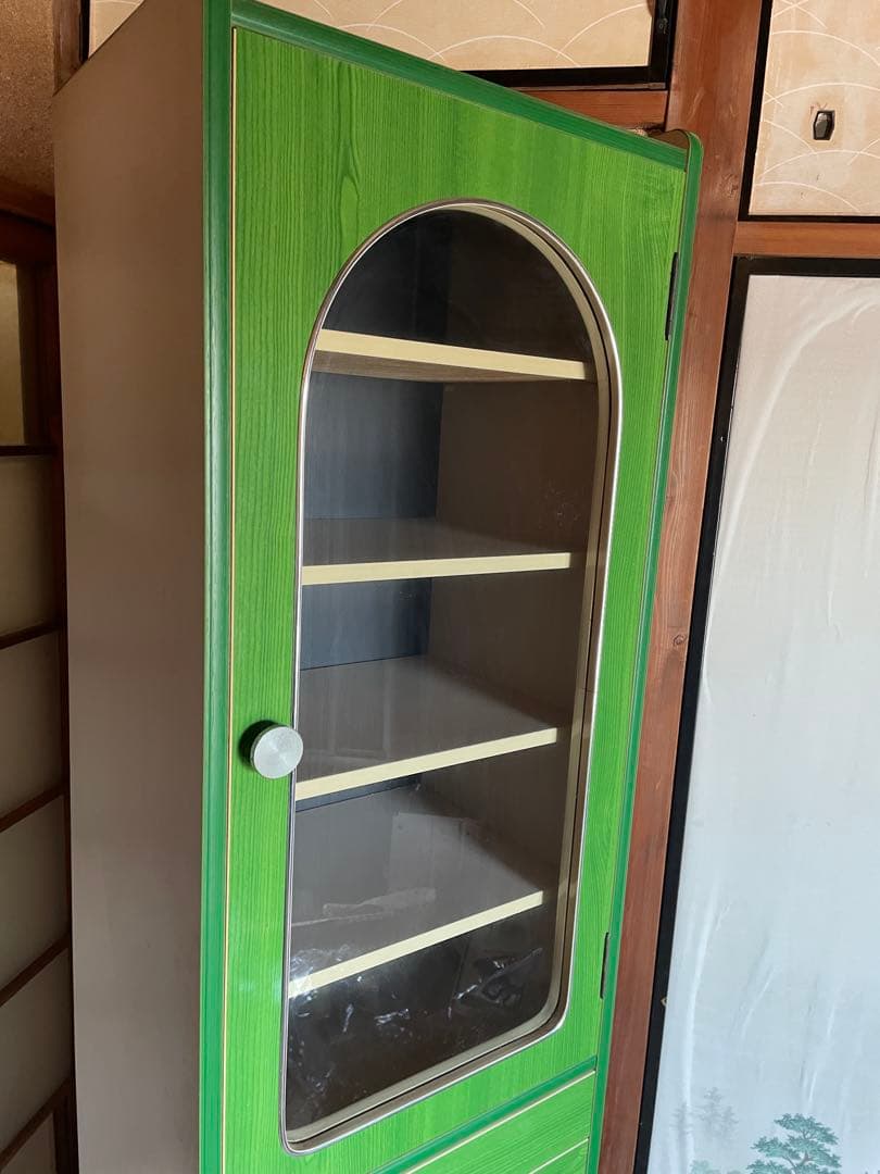 昭和 レトロ ポップ 収納タンス 飾り棚 収納棚 ポップカラー アーチ窓