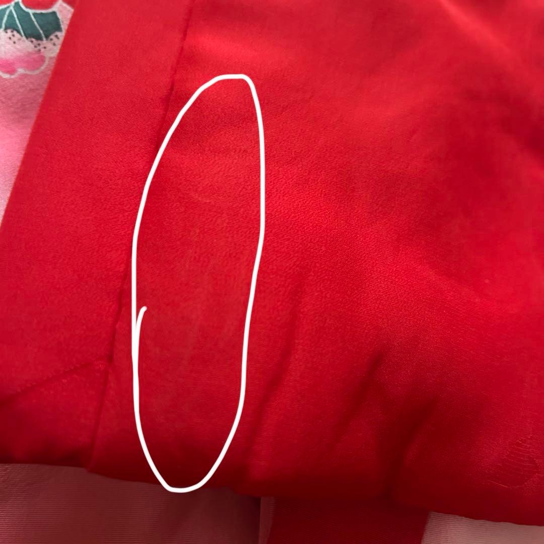 七五三 3歳 着物 被布 絹 三歳 赤 ピンク 753 子供着物