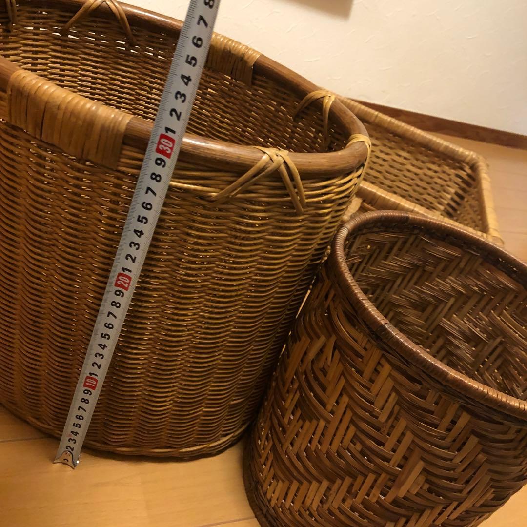 レトロ＊ラタン＊飴色＊籠セット