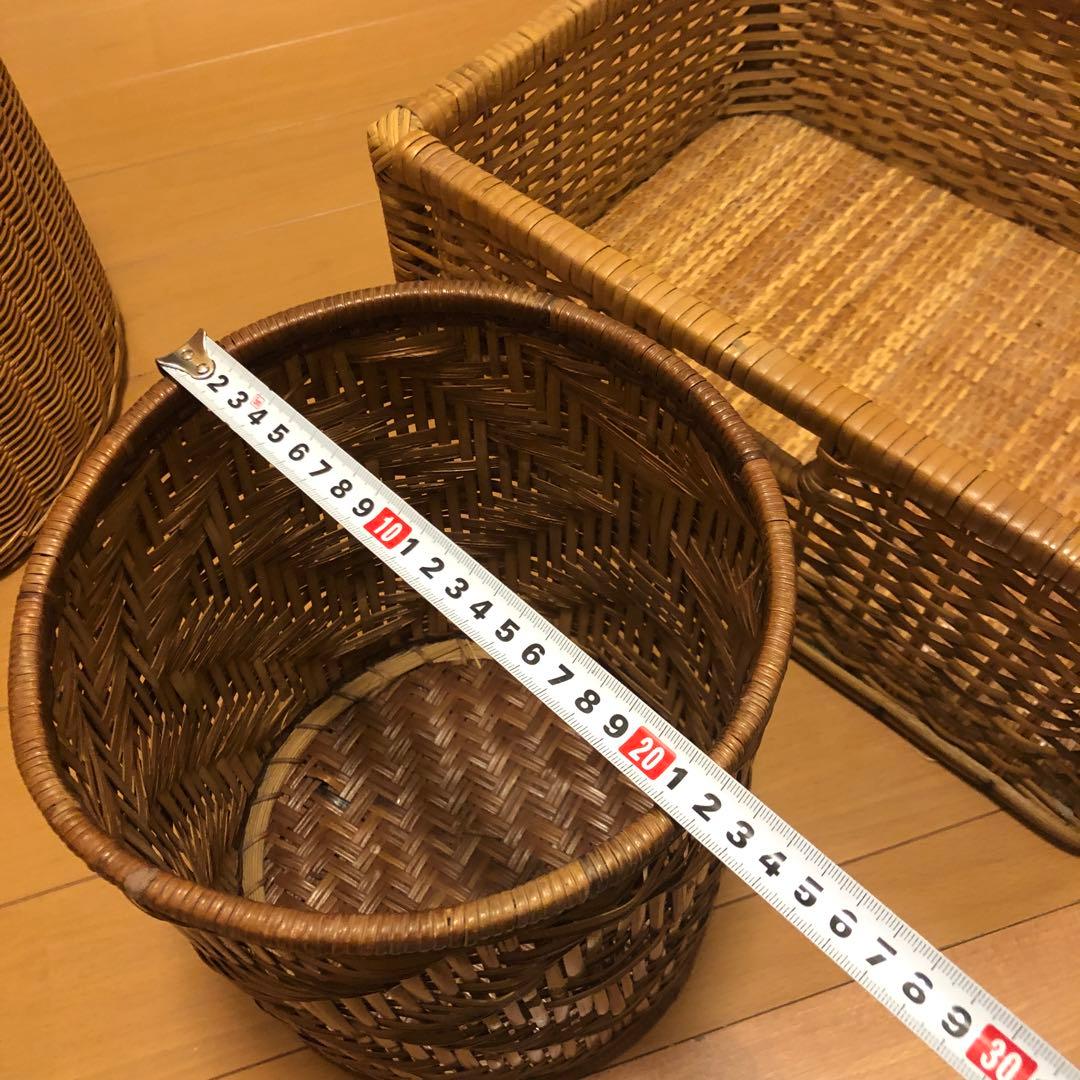 レトロ＊ラタン＊飴色＊籠セット