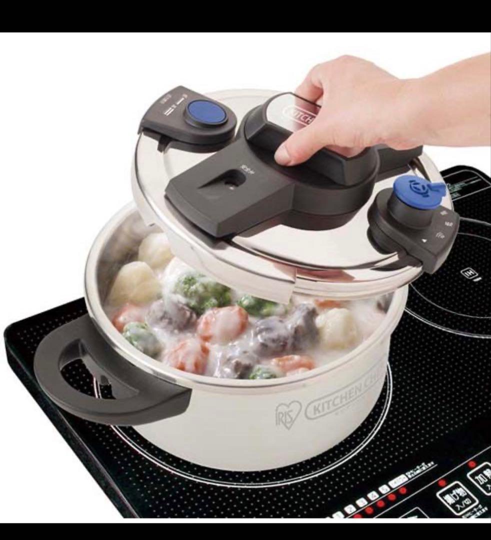【新品未使用】アイリスオーヤマ KITCHEN CHEF かんたん開閉圧力鍋
