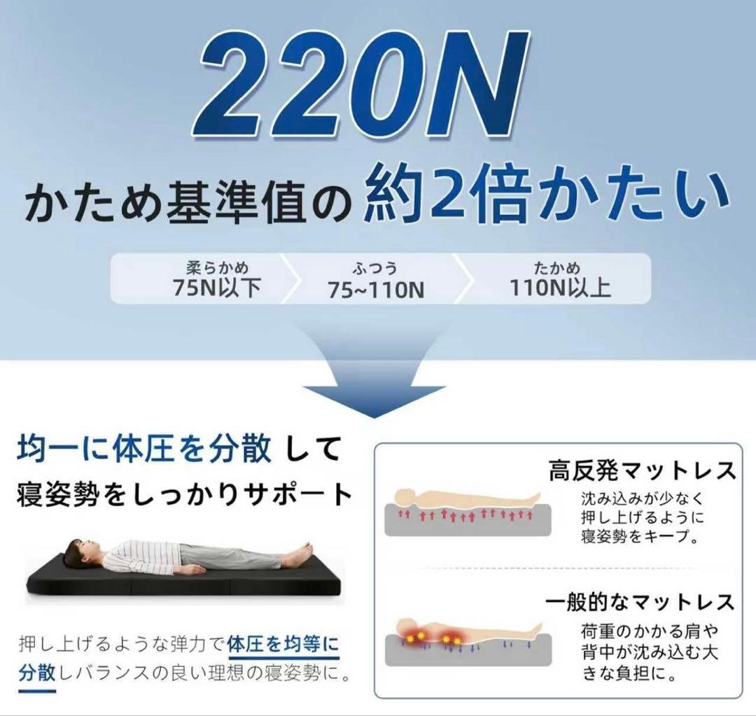 三つ折りたたみマットレス 厚さ10cm シングルサイズ 高反発マットレス体圧分散