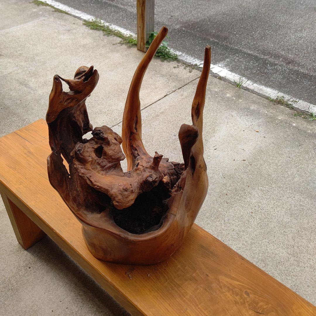 （未使用品）樹種不明　置物　インテリア　木　材木