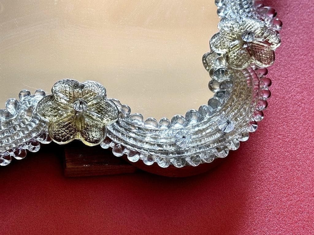 ムラーノガラス　＜Ａ＞　壁掛け・スタンドミラー　ベネチアンガラス　イタリア