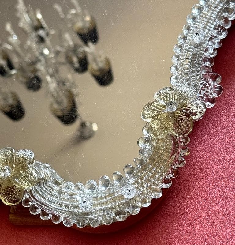 ムラーノガラス　＜Ａ＞　壁掛け・スタンドミラー　ベネチアンガラス　イタリア