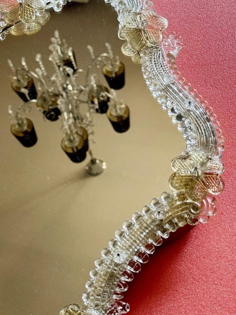 ムラーノガラス　＜Ａ＞　壁掛け・スタンドミラー　ベネチアンガラス　イタリア