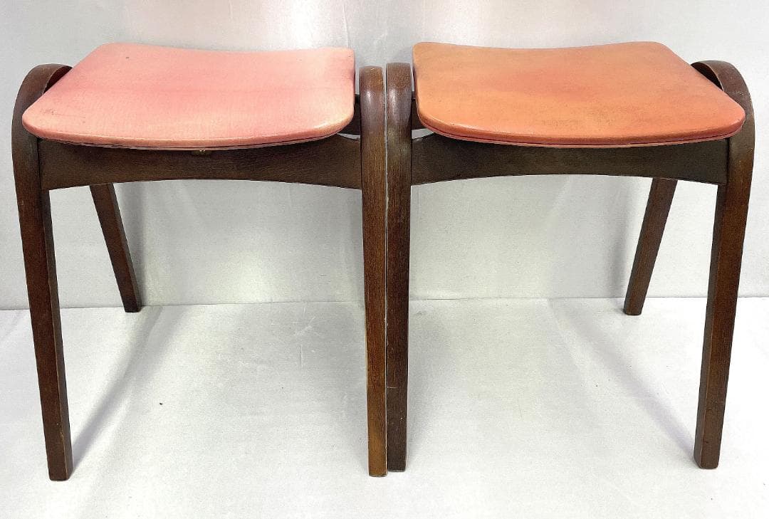 秋田木工 剣持勇 スタッキングスツール 曲げ木 2脚セット 昭和レトロ