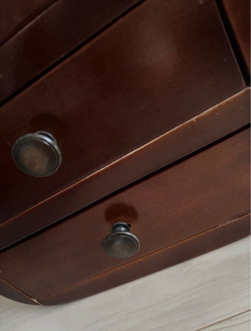 木製　小物収納 3段引き出し ブラウン　アンティーク　ヴィンテージ家具　小物入れ