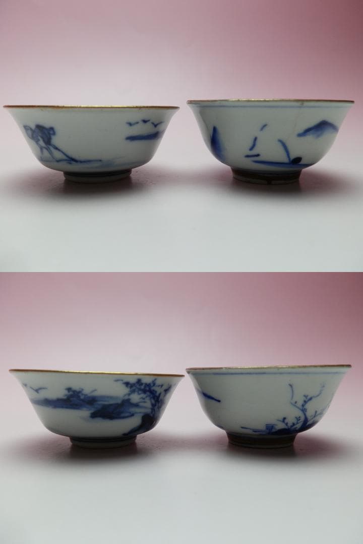 九谷 金彩盃 風景紋 七福神紋 2種5客セット E71224 - メルカリ