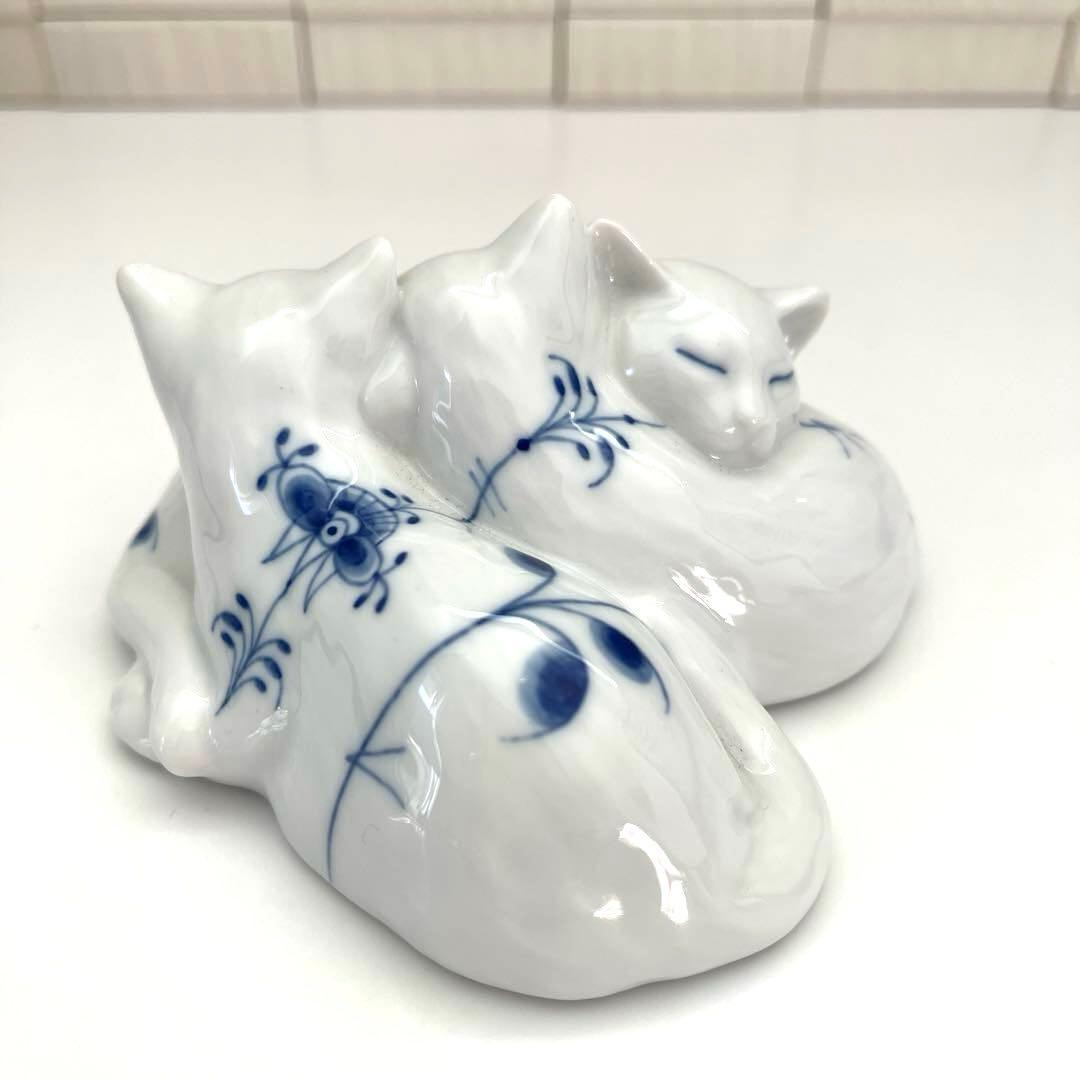 ロイヤルコペンハーゲン フィギュリン ブルーパルメッテ 三匹の猫