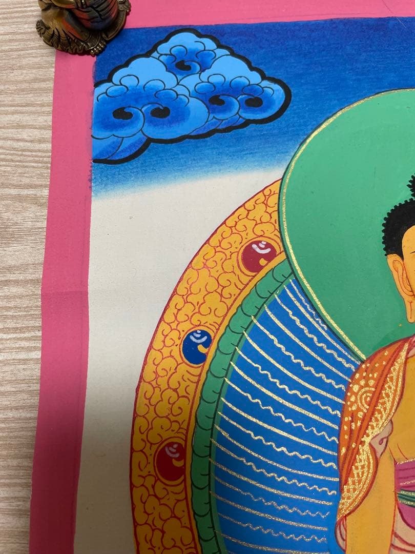 《 チベット密教　1点物 》 手描き　曼荼羅　釈迦　仏陀　仏教　密教