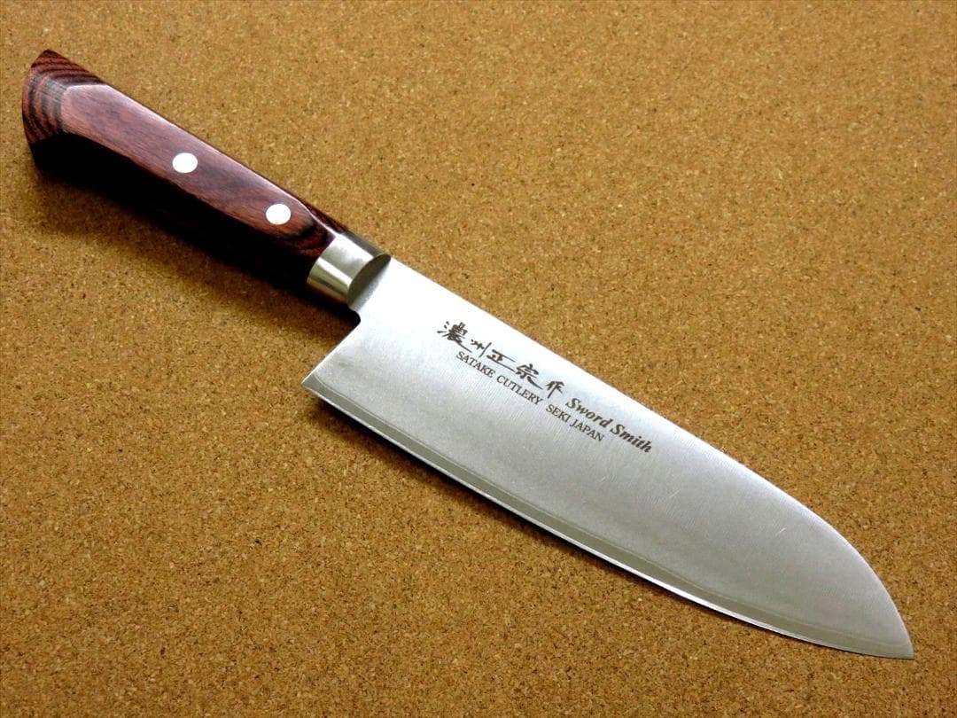 関の刃物 三徳包丁 170mm 濃州正宗作 割込 ステンレス鋼 両刃 万能 包丁