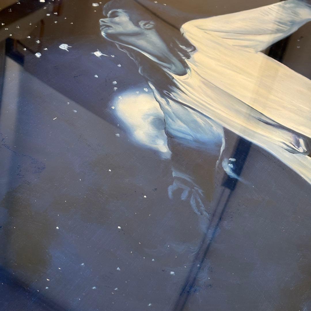 油絵　マイケルジャクソン　額装　76×108 ①