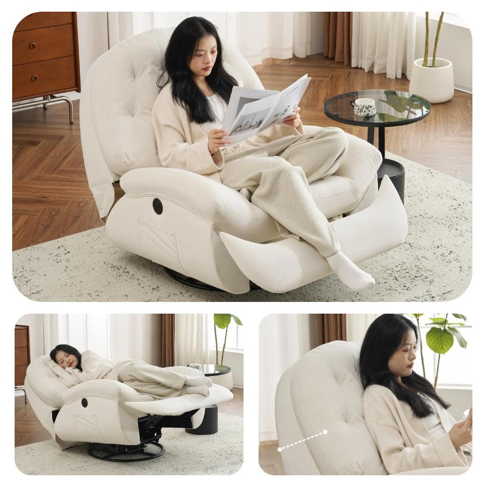 電動1人掛けソファー リクライニングチェア 270度回転 背調節105-165