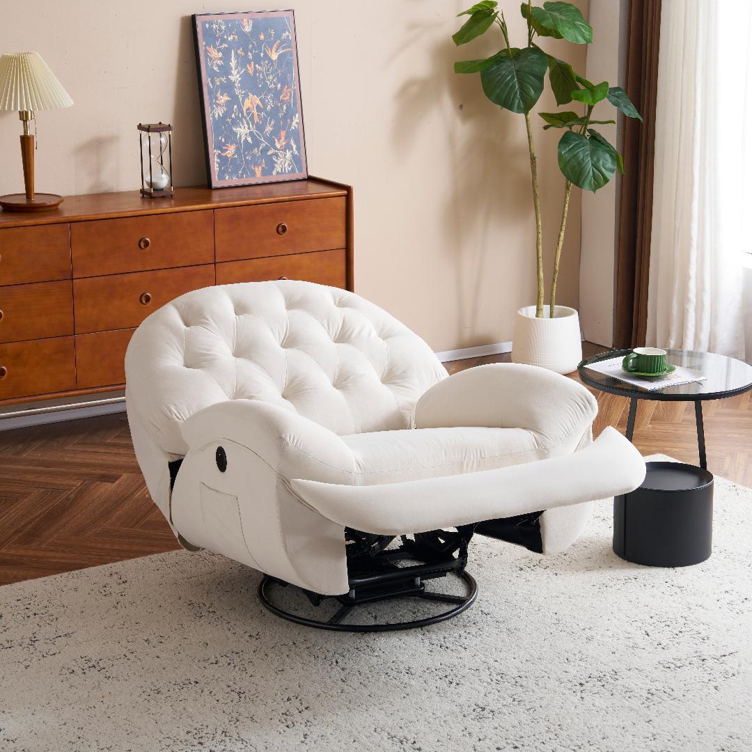 電動1人掛けソファー リクライニングチェア 270度回転 背調節105-165