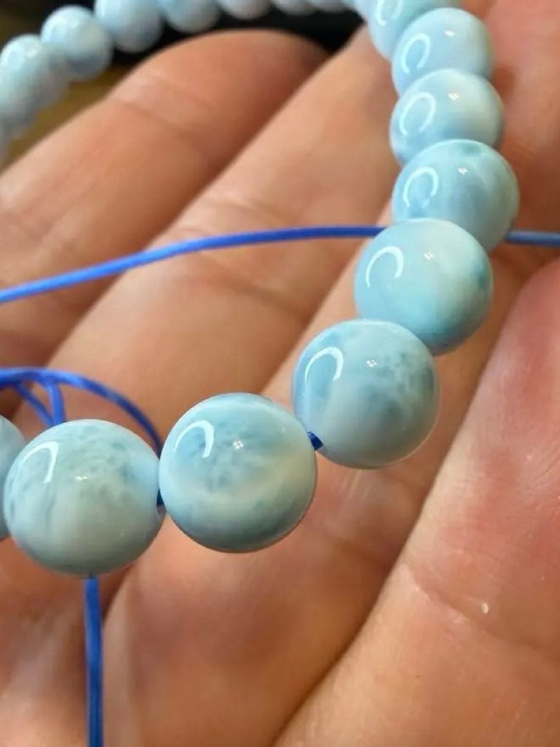 天然石✧ラリマーブレスレッド✧7.3mm 週末セール❣️15800➝13800