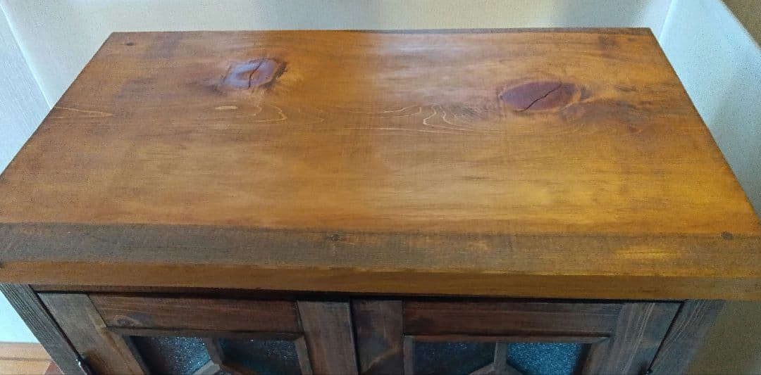 安価版＊レトロ風キャビネット（両開き）