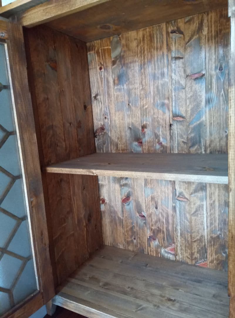 安価版＊レトロ風キャビネット（両開き）