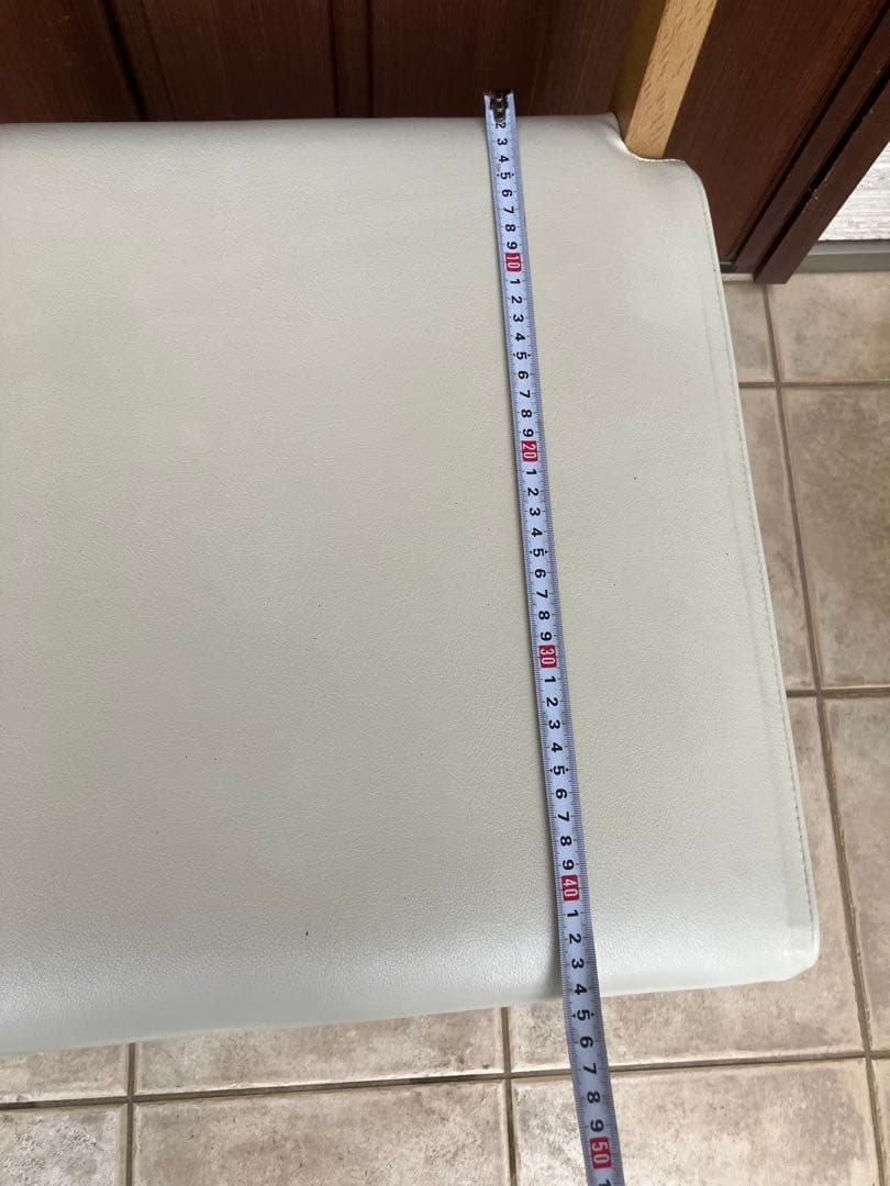 ナチュラル木製チェア ◉2脚セット 合皮ホワイト座面 ダイニングチェア