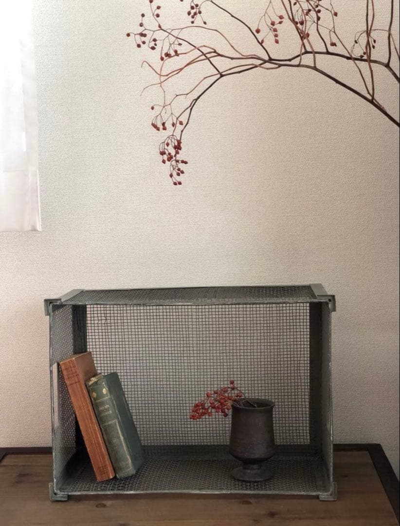 アイアン　メッシュボックス　アンティーク　古道具　ヴィンテージ　ブロカントレトロ