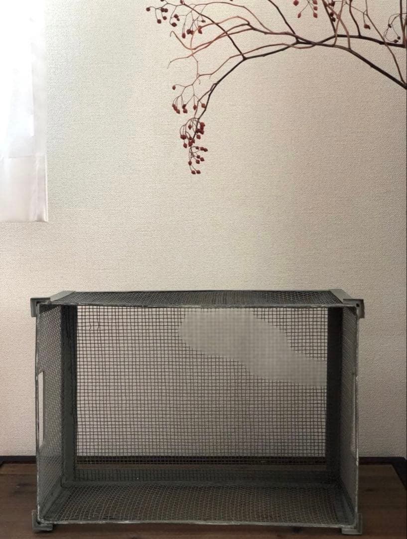 アイアン　メッシュボックス　アンティーク　古道具　ヴィンテージ　ブロカントレトロ