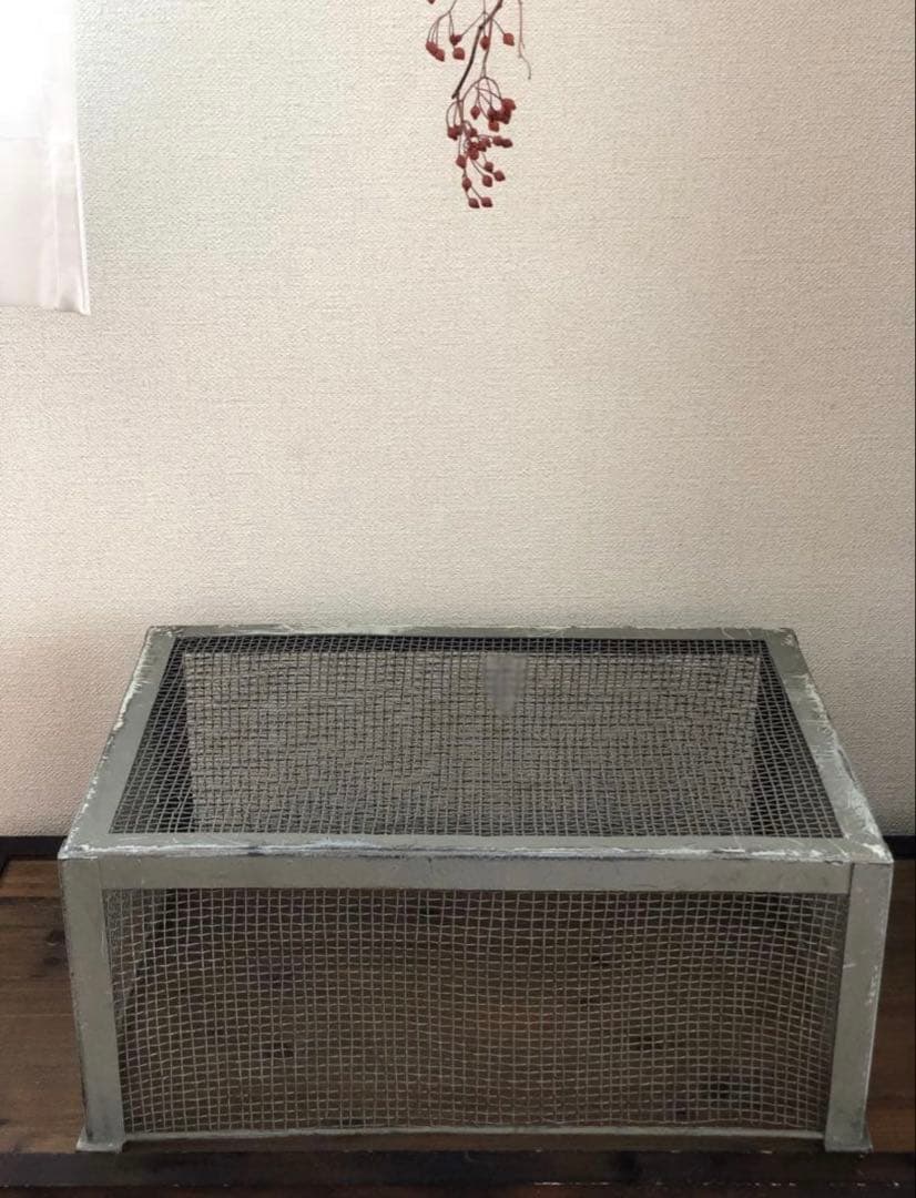 アイアン　メッシュボックス　アンティーク　古道具　ヴィンテージ　ブロカントレトロ