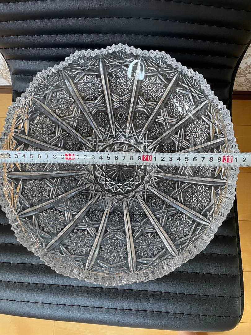 クリスタルBohemia製 花模様ボウル 約30cm