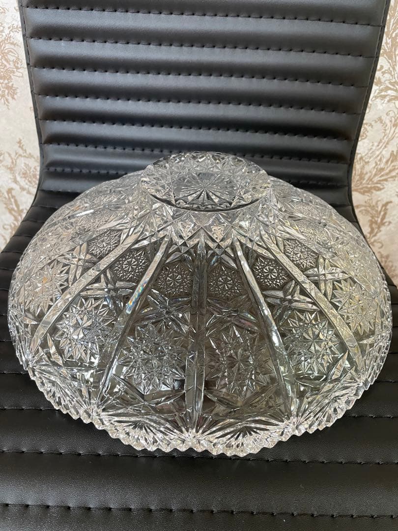 クリスタルBohemia製 花模様ボウル 約30cm