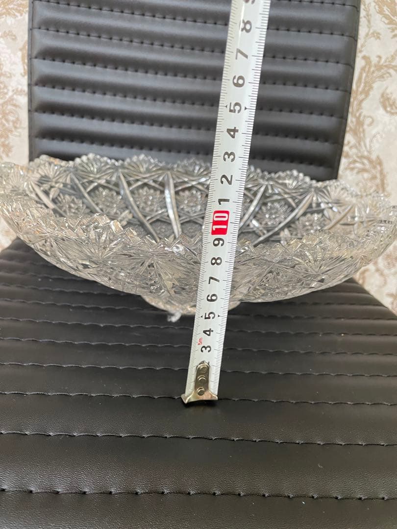 クリスタルBohemia製 花模様ボウル 約30cm