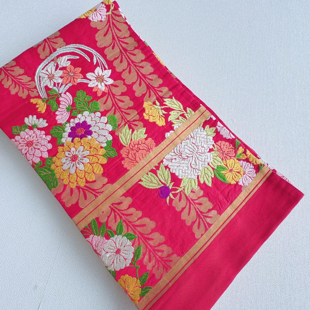 フルセット　七五三７歳女の子　総絞り　黄緑　豪華刺繍　赤丸帯　菊　小物7062