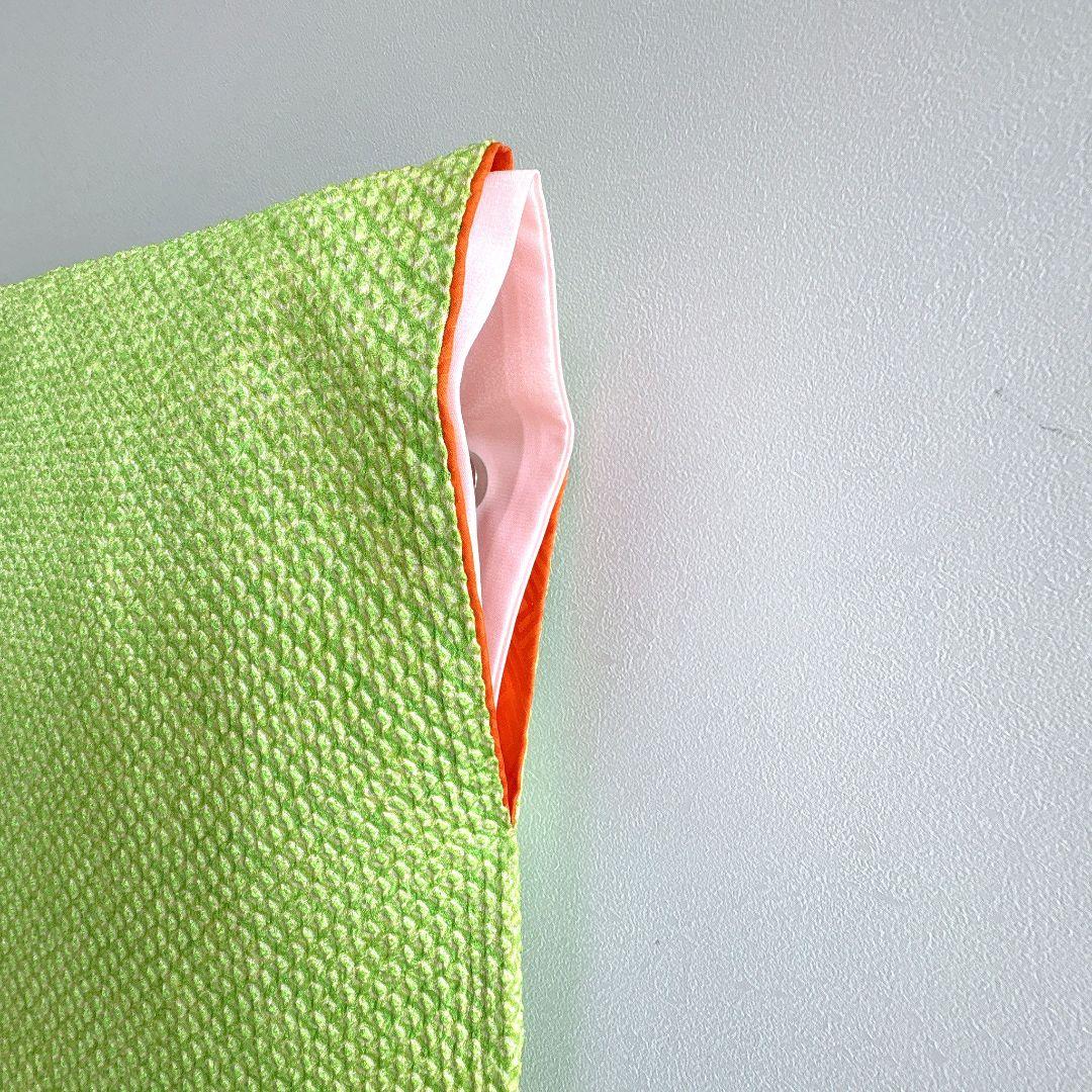 フルセット　七五三７歳女の子　総絞り　黄緑　豪華刺繍　赤丸帯　菊　小物7062