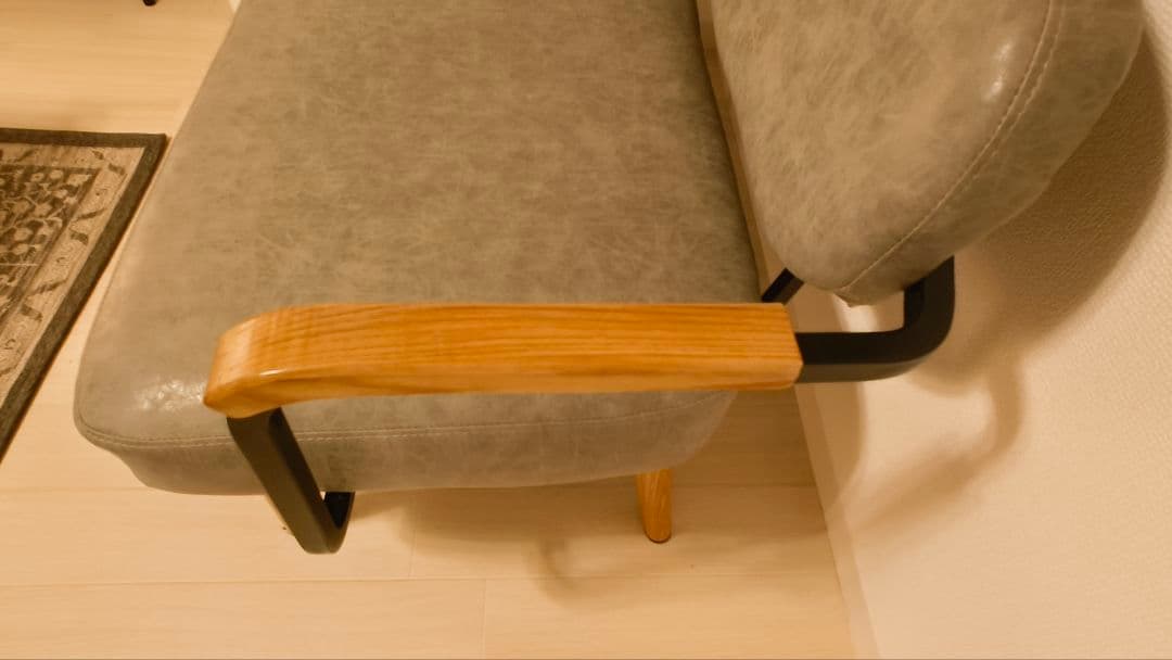 東谷　ロイス　グレー ソファ 2人掛け　レザー調