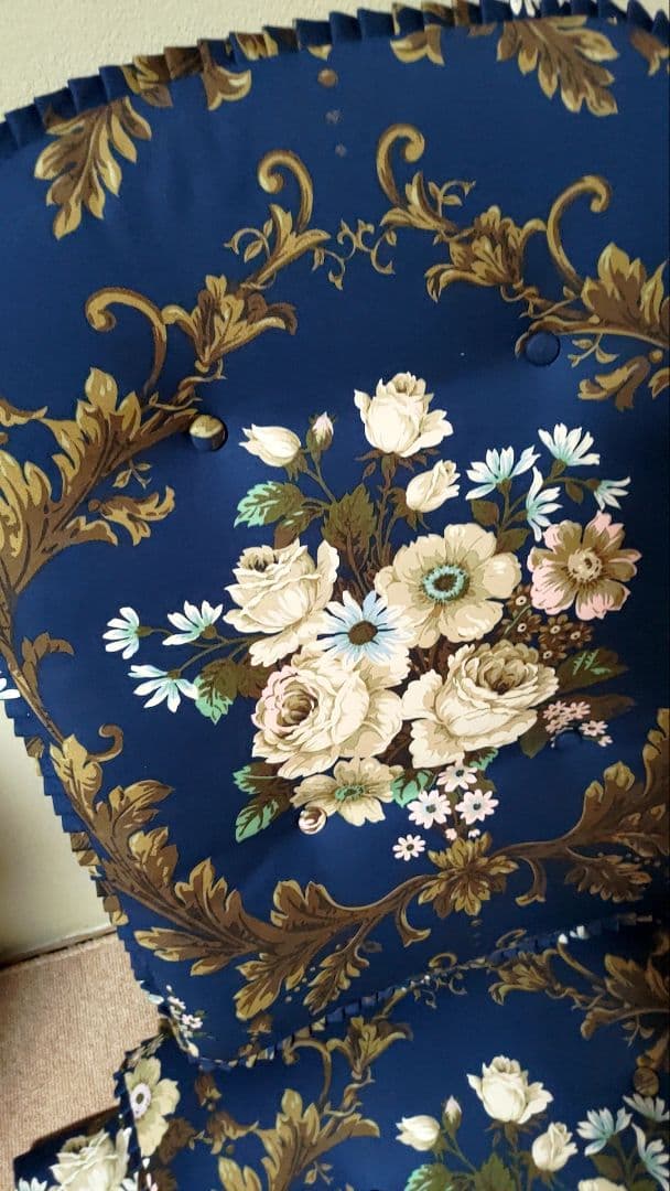 ロッキングチェア 穂高 新品 ネイビー 花柄 クッション