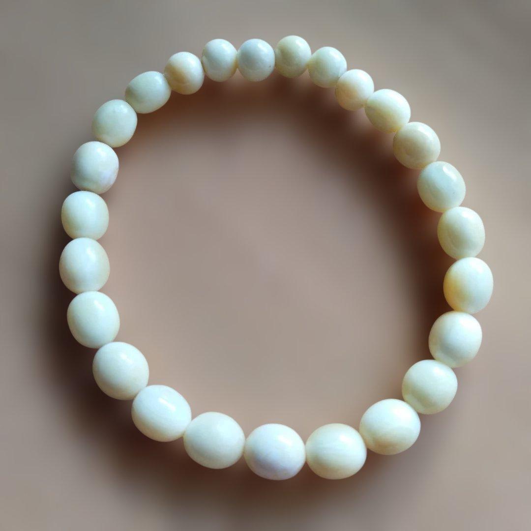 鯨歯　マッコウ鯨　牙玉ブレスレット　22.5㎝