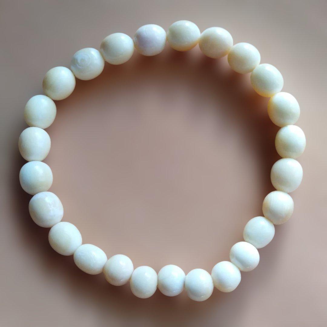 鯨歯　マッコウ鯨　牙玉ブレスレット　22.5㎝