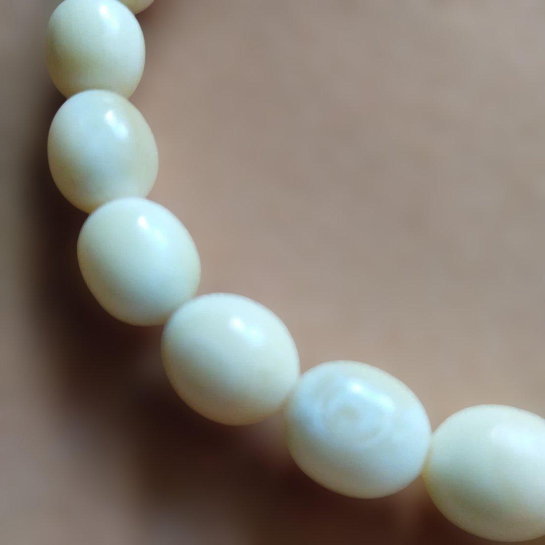 鯨歯　マッコウ鯨　牙玉ブレスレット　22.5㎝