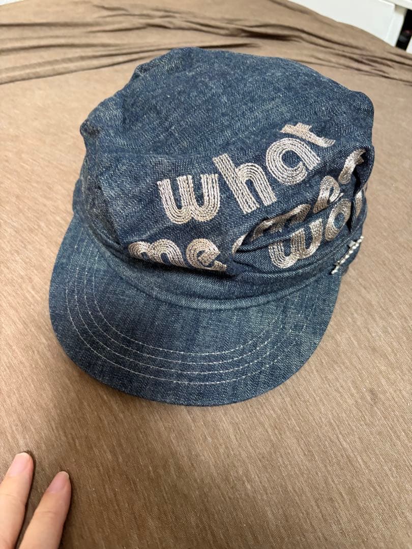 WMMW 吉田美和 キャスケット帽デニム生地 ブローチ付き 美品 ドリカム