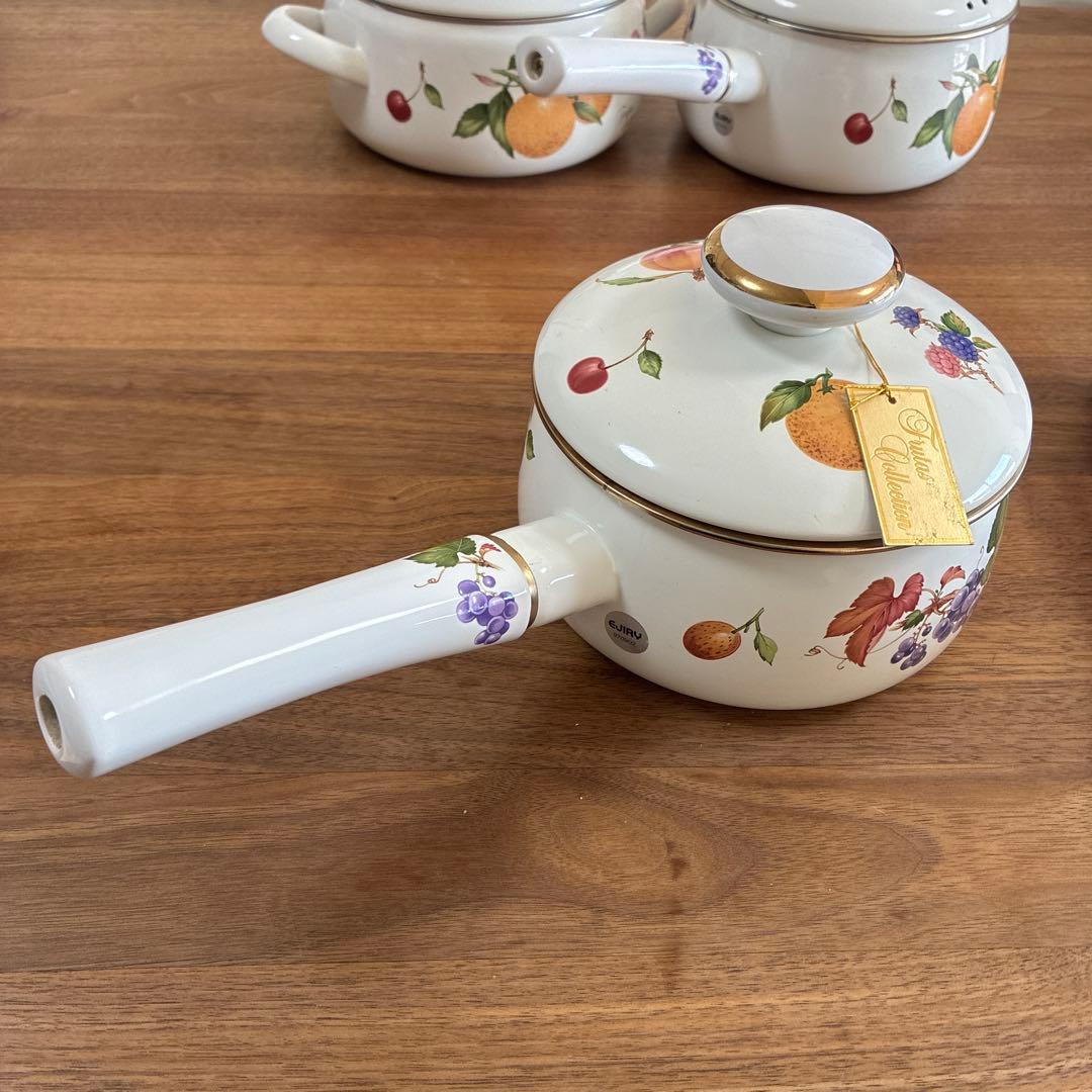 【未使用 希少】エジリー 両手鍋　片手鍋 フルータスコレクション　3点セット