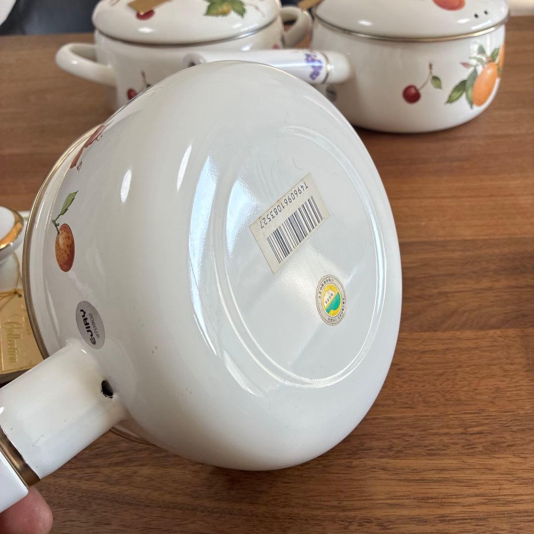 【未使用 希少】エジリー 両手鍋　片手鍋 フルータスコレクション　3点セット