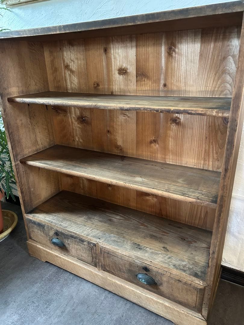 アンティーク　栗の木　本棚　オープンラック　飾り棚 古家具　店舗什器