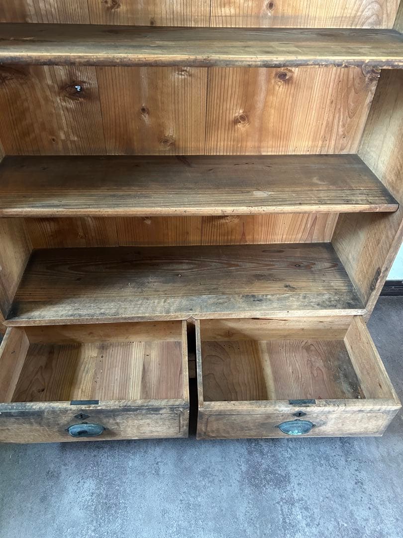 アンティーク　栗の木　本棚　オープンラック　飾り棚 古家具　店舗什器