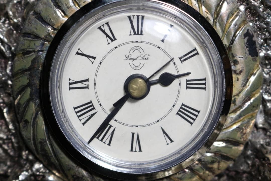 ERMES OTTAVIANI SCULTORE 時計付き置物 シルバープレート