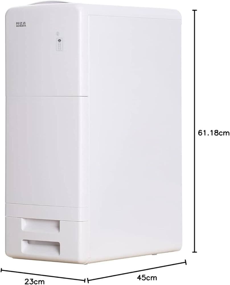 米びつ ホワイト 15℃ 空気循環機能 計量米びつ コンパクト米櫃 冷却米びつ